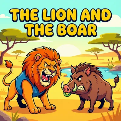 The Lion and the Boar – Aesop Fable for Kids